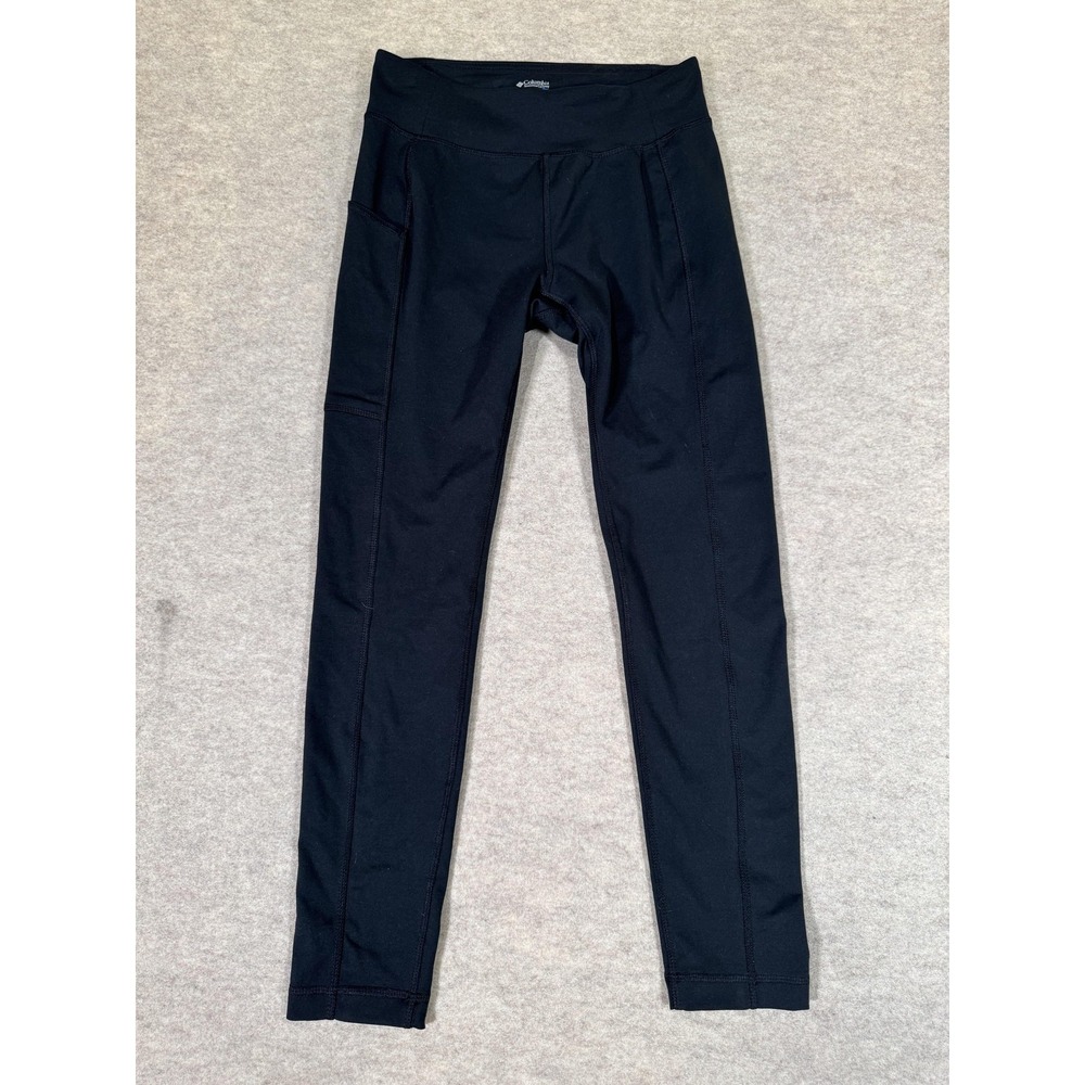Columbia Leggings Womens Small Black Mid Rise Ankle Hiking Yoga Pants Stretch